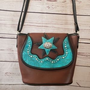 P&G Western rhinestone & silver embellishment bag